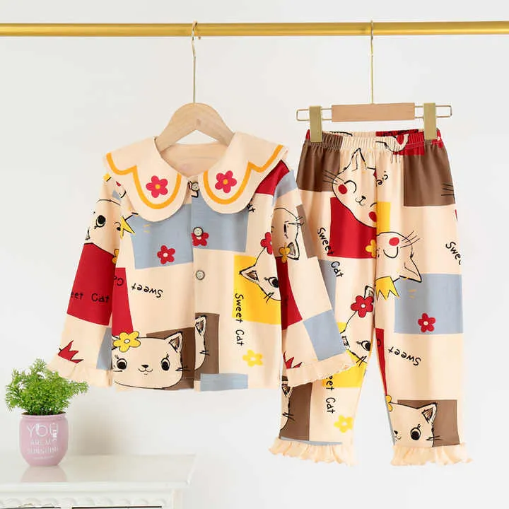 طقم بيجامات قطنية برسوم كرتونية للأطفالCartoon Cotton Pajamas Set for Kids