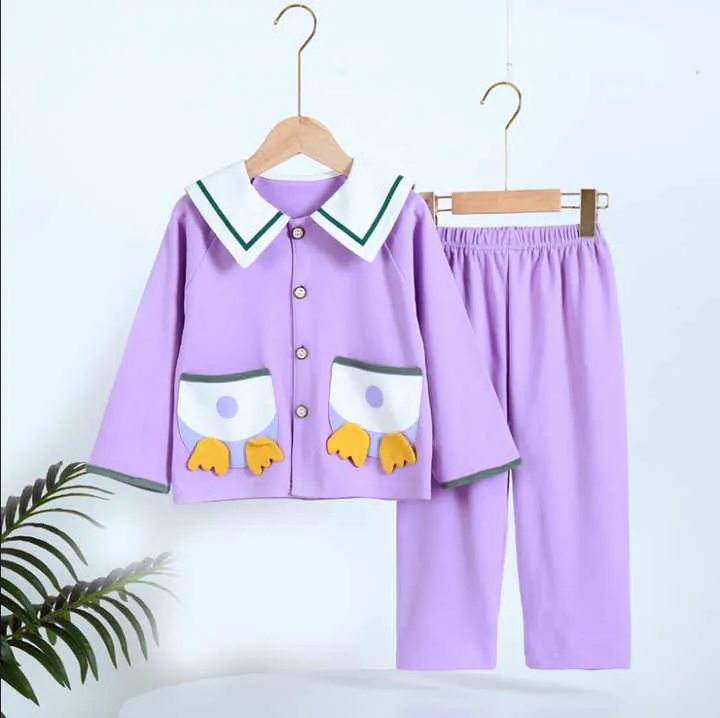 طقم بيجامات قطنية برسوم كرتونية للأطفالCartoon Cotton Pajamas Set for Kids