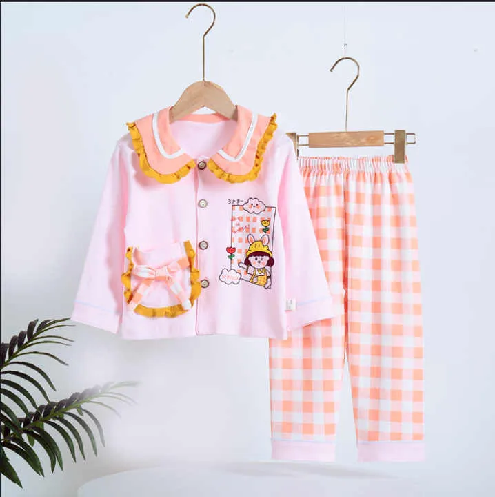 طقم بيجامات قطنية برسوم كرتونية للأطفالCartoon Cotton Pajamas Set for Kids
