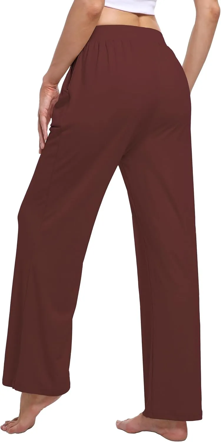 3 Pack Women's Lounge Cozy Wide Leg with Pockets Loose Flowy Yoga Sweatpants Workout Comfy Jogger Pants