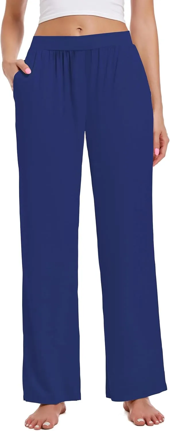 3 Pack Women's Lounge Cozy Wide Leg with Pockets Loose Flowy Yoga Sweatpants Workout Comfy Jogger Pants
