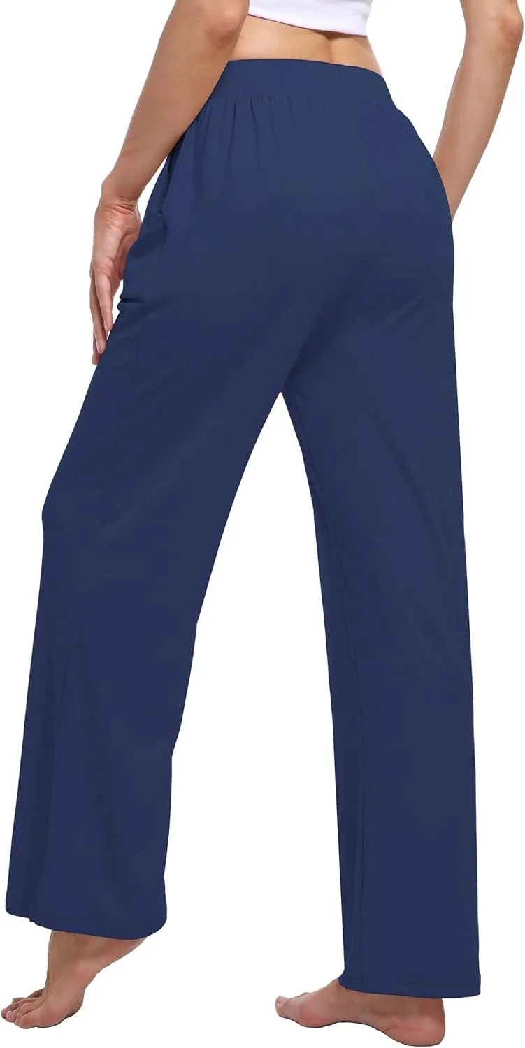 3 Pack Women's Lounge Cozy Wide Leg with Pockets Loose Flowy Yoga Sweatpants Workout Comfy Jogger Pants
