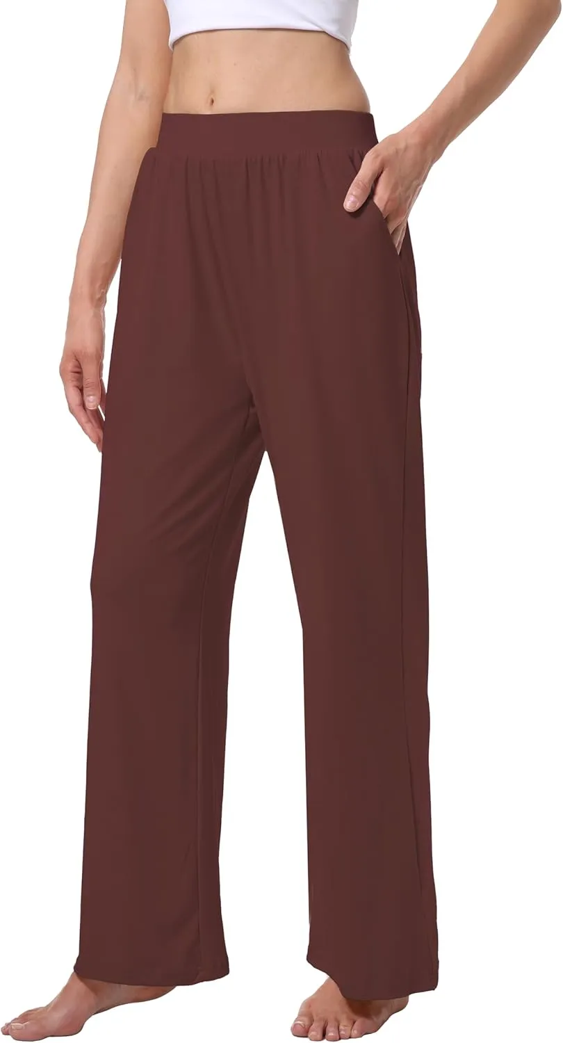 3 Pack Women's Lounge Cozy Wide Leg with Pockets Loose Flowy Yoga Sweatpants Workout Comfy Jogger Pants