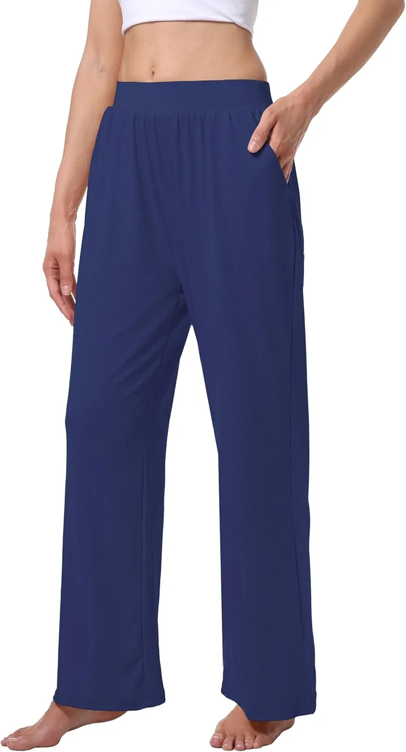 3 Pack Women's Lounge Cozy Wide Leg with Pockets Loose Flowy Yoga Sweatpants Workout Comfy Jogger Pants