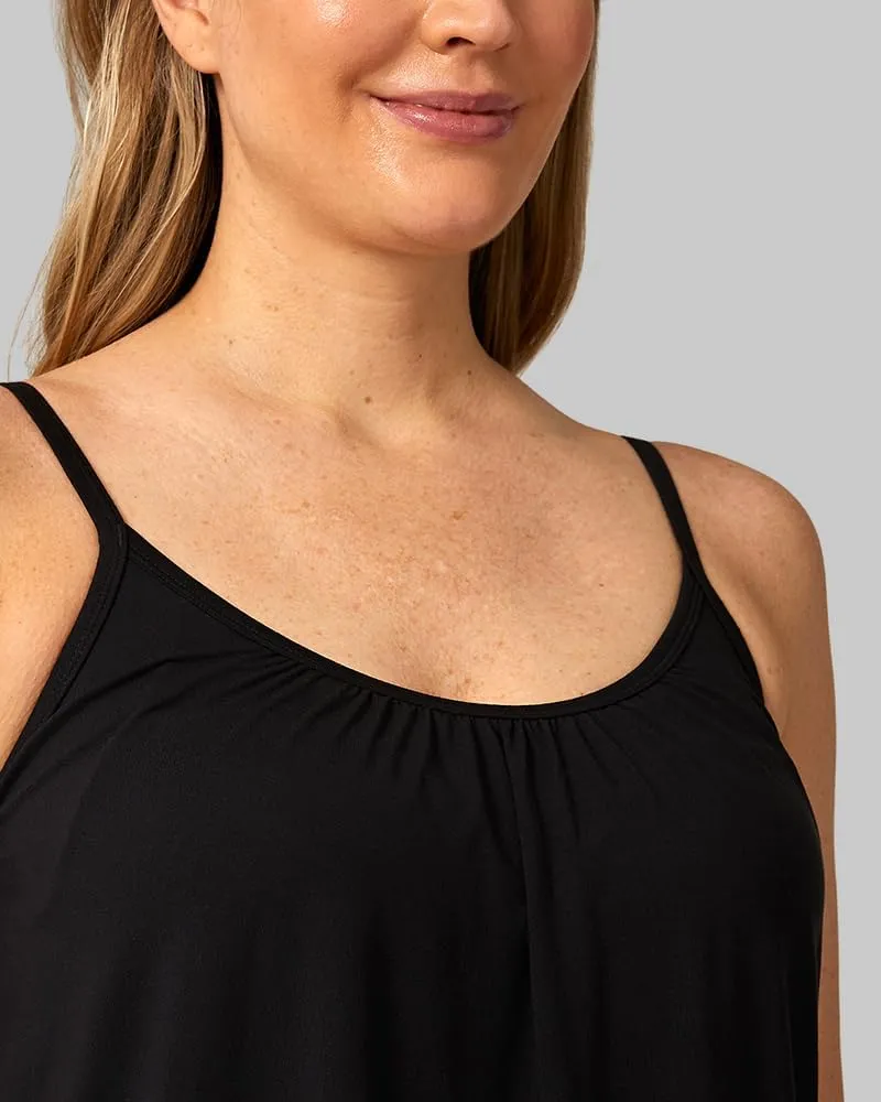 32 Degrees Women's Cool Flowy Bra Cami | with Built-in Cups | Relaxed Fit | Adjustable Spaghetti Strap
