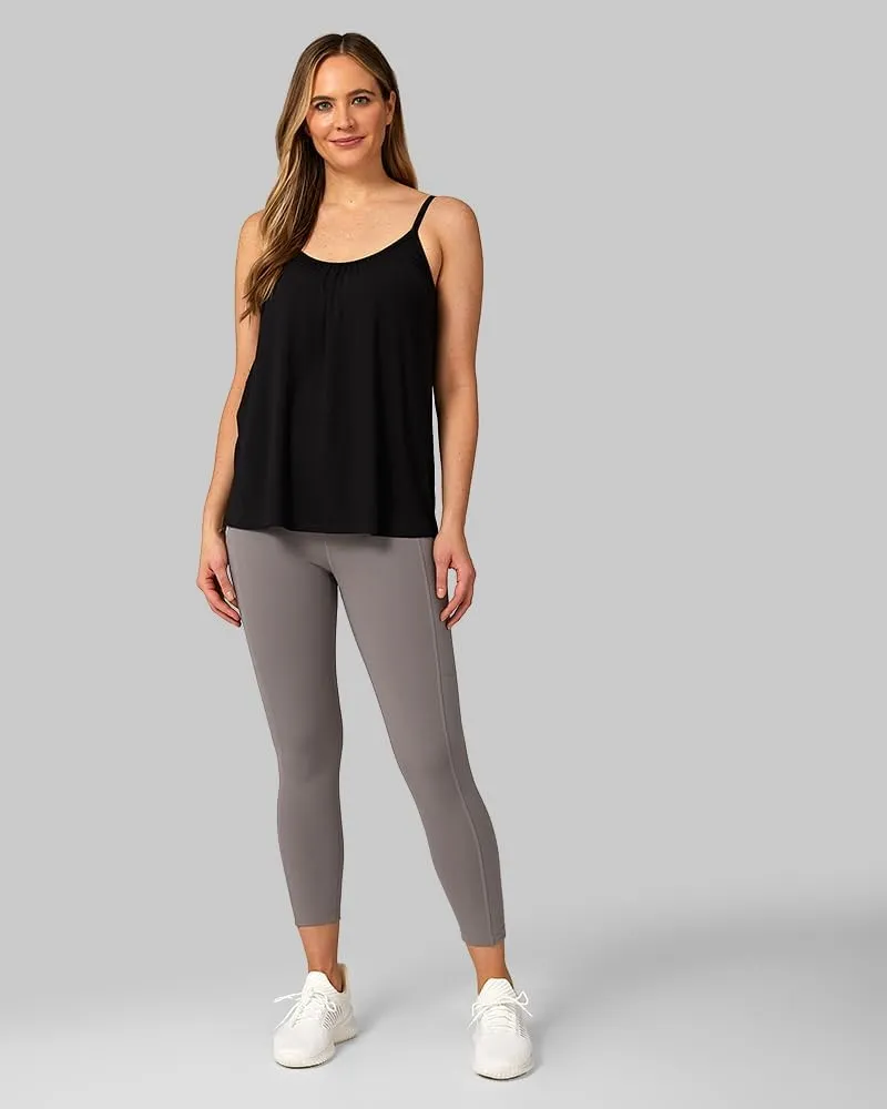 32 Degrees Women's Cool Flowy Bra Cami | with Built-in Cups | Relaxed Fit | Adjustable Spaghetti Strap