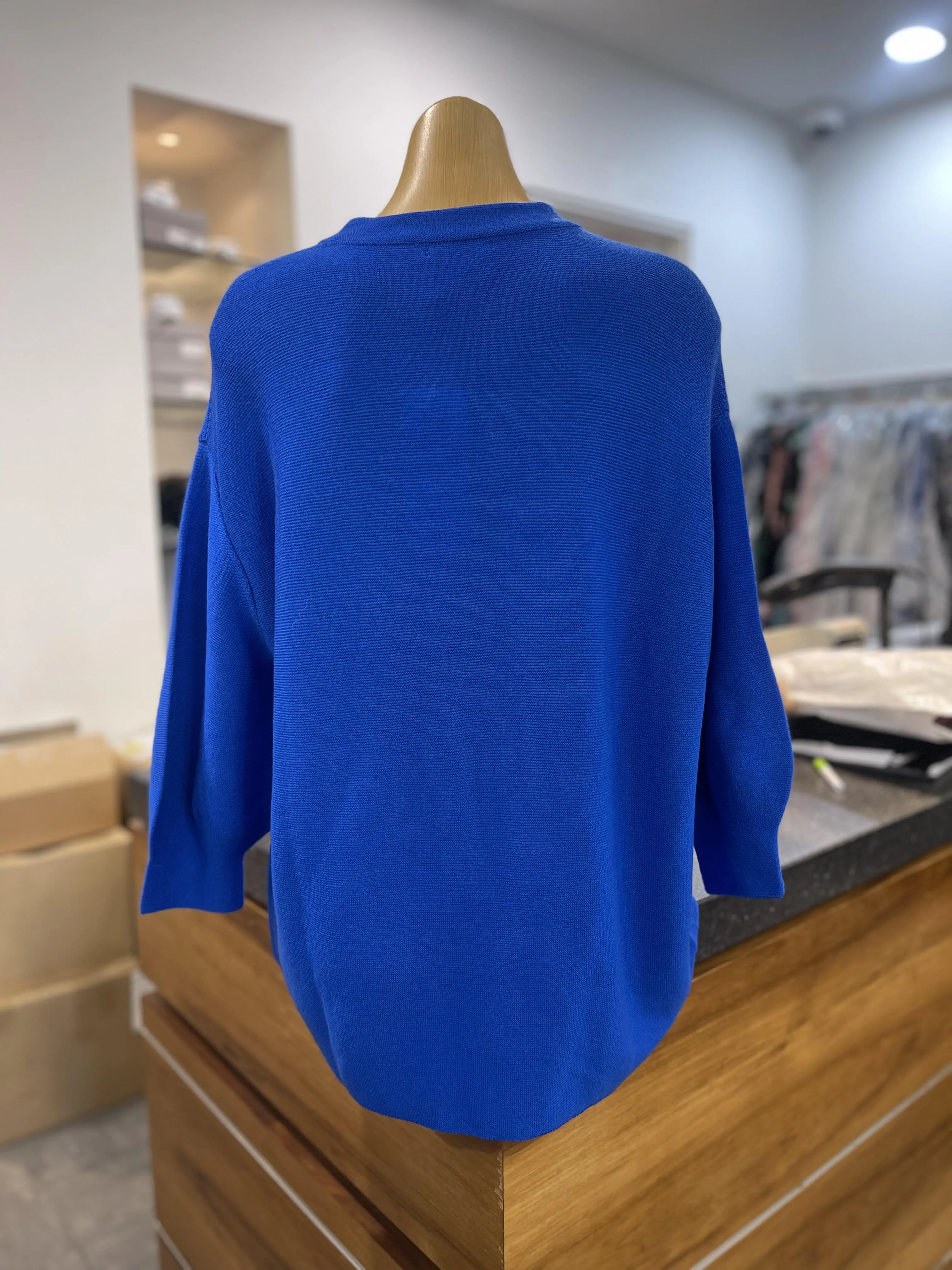 3/4 Tulip Sleeve Jumper - Paris Blue