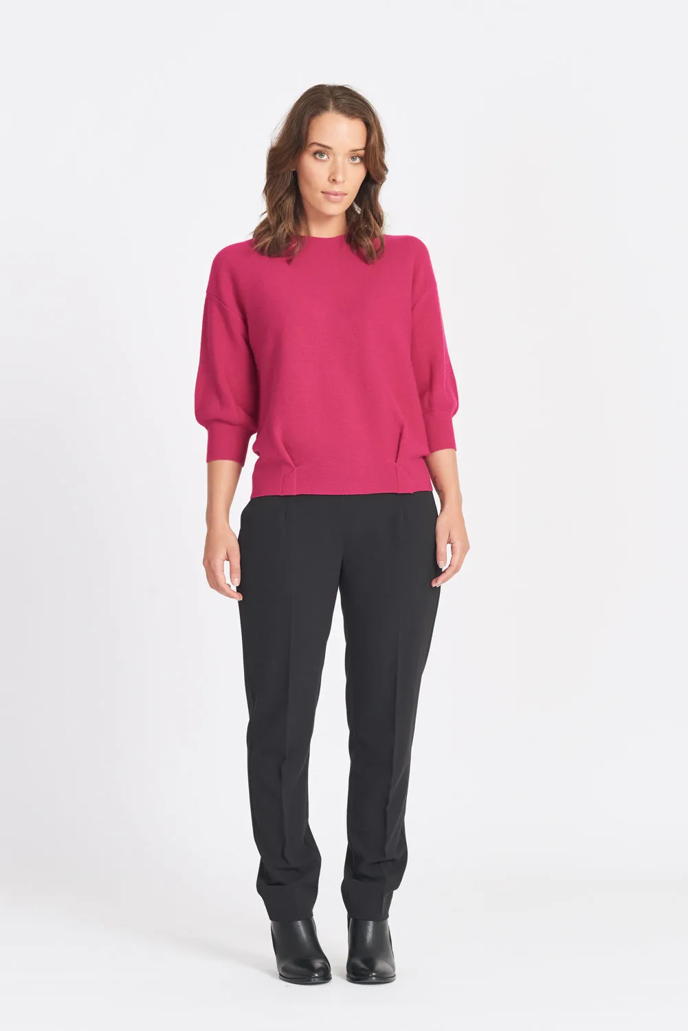 3/4 Tulip Sleeve Jumper - Pinetree