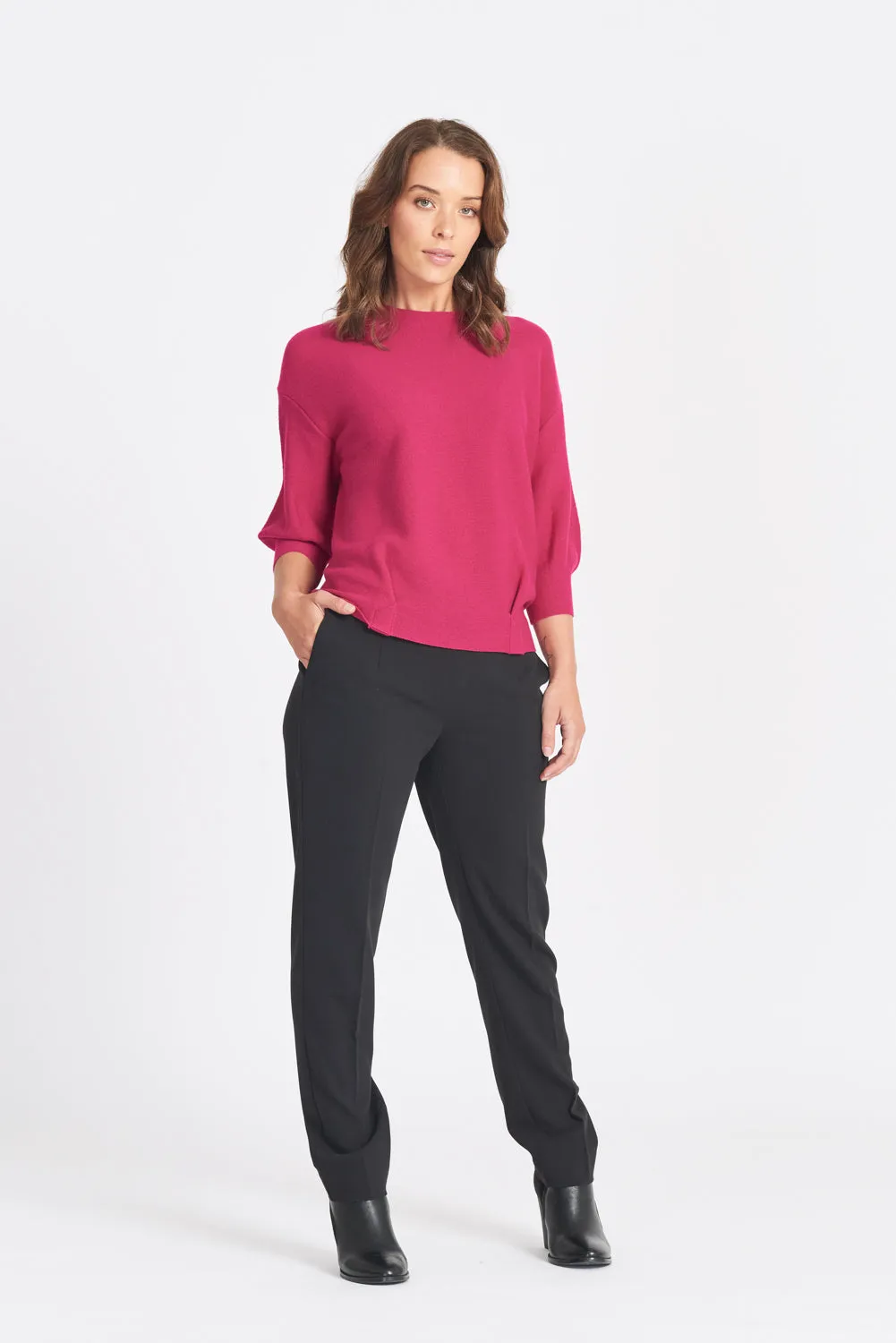 3/4 Tulip Sleeve Jumper - Pinetree