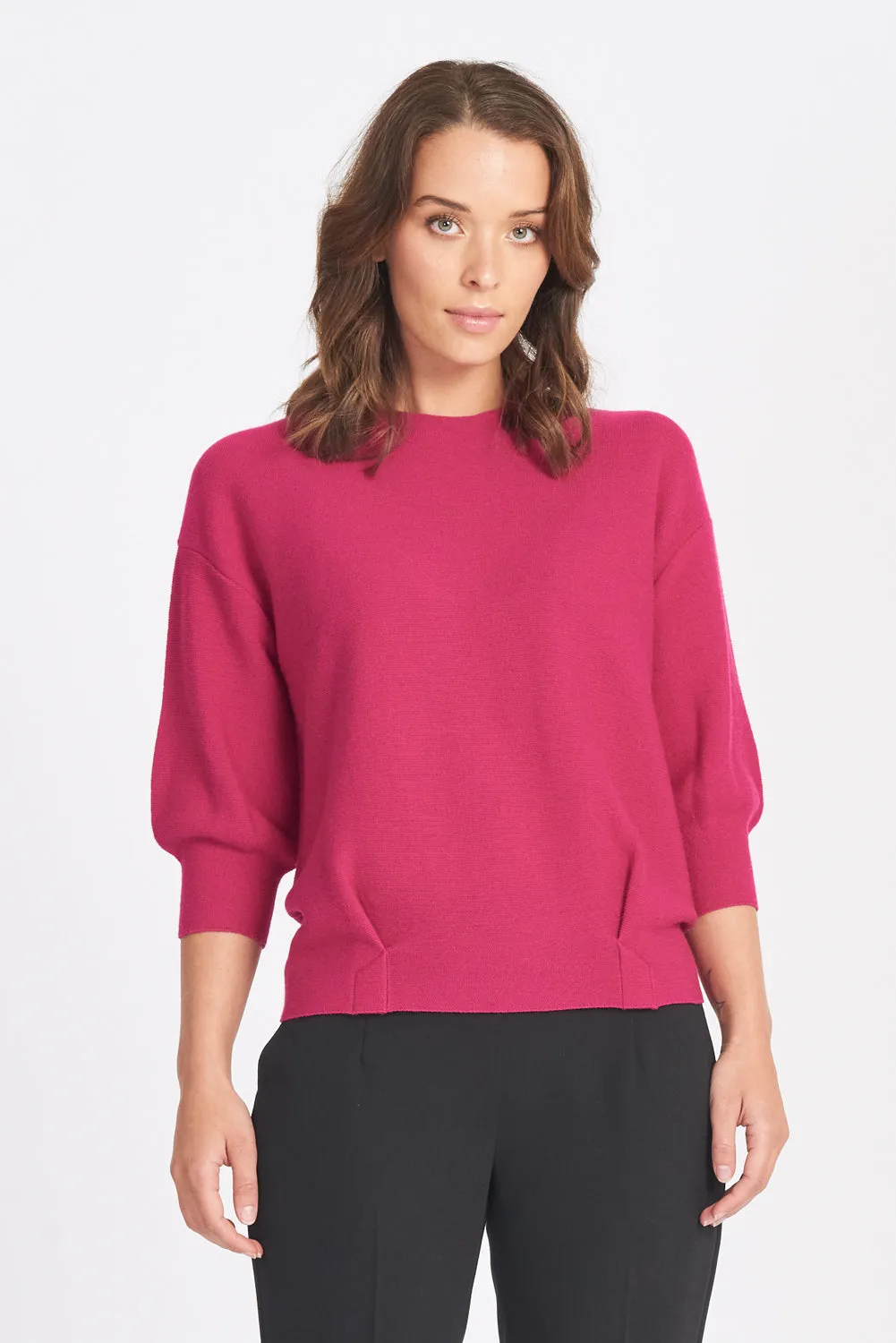 3/4 Tulip Sleeve Jumper - Pinetree