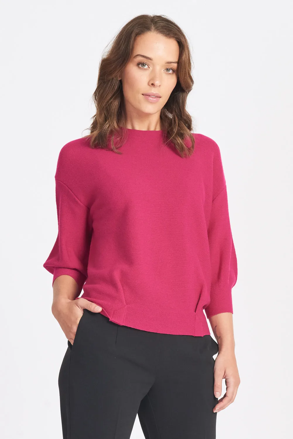 3/4 Tulip Sleeve Jumper - Pinetree
