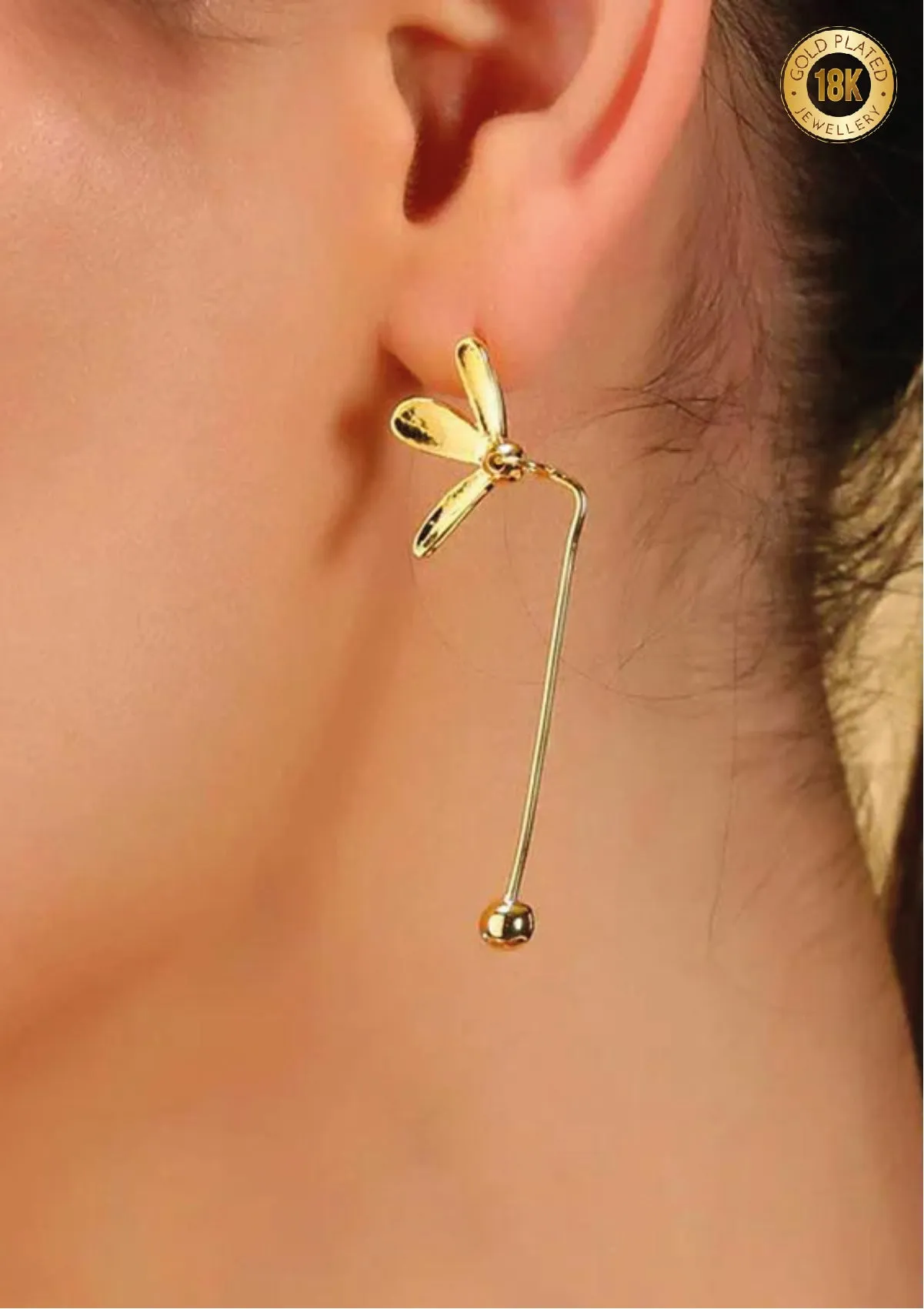 Abstract Floral Drop Earrings