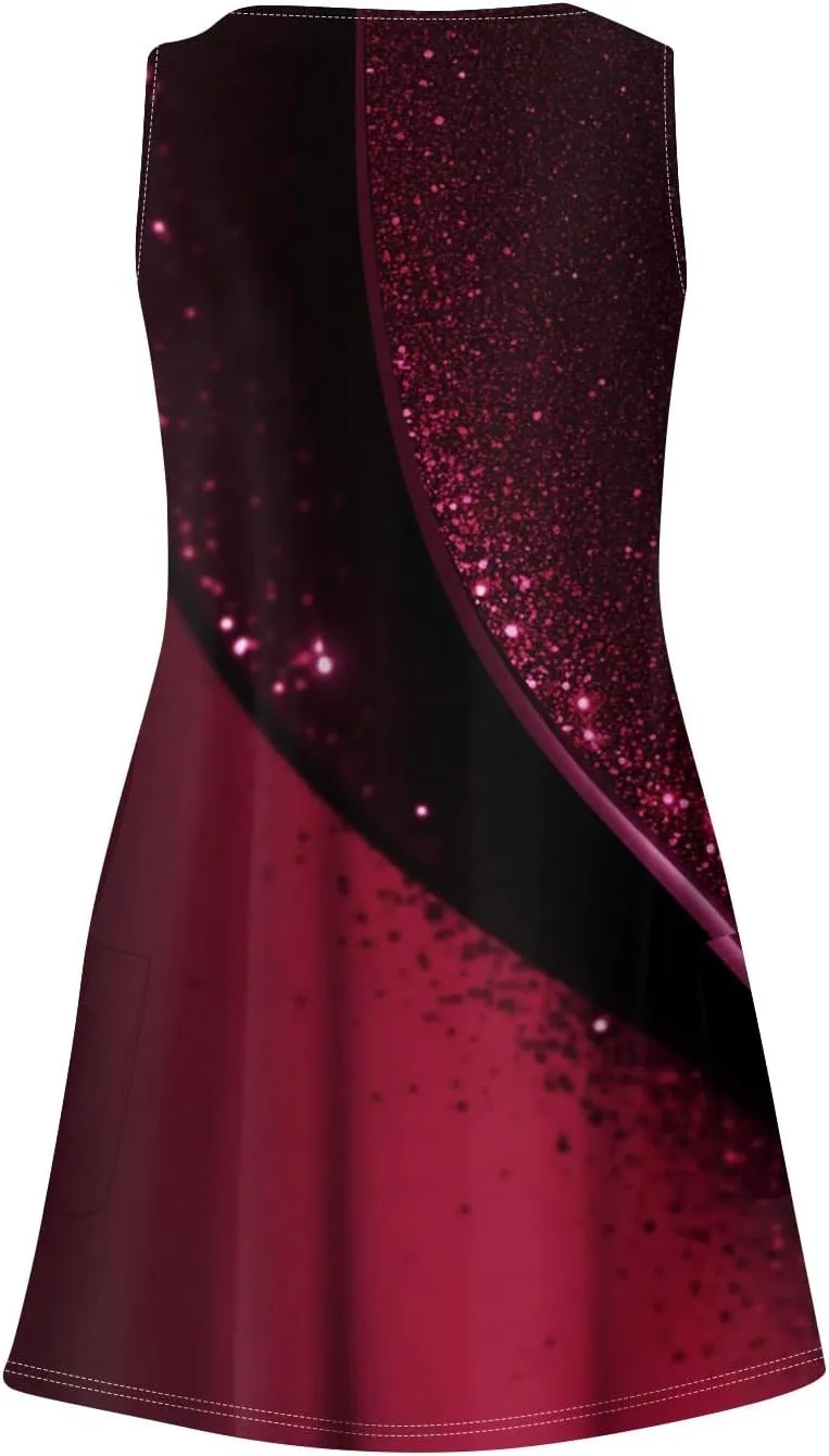 ADHOWBEW Beach Dresses for Women 2025 V Neck Tropical Elegant Casual Sleeveless Sexy Plus Size Flowy Dress