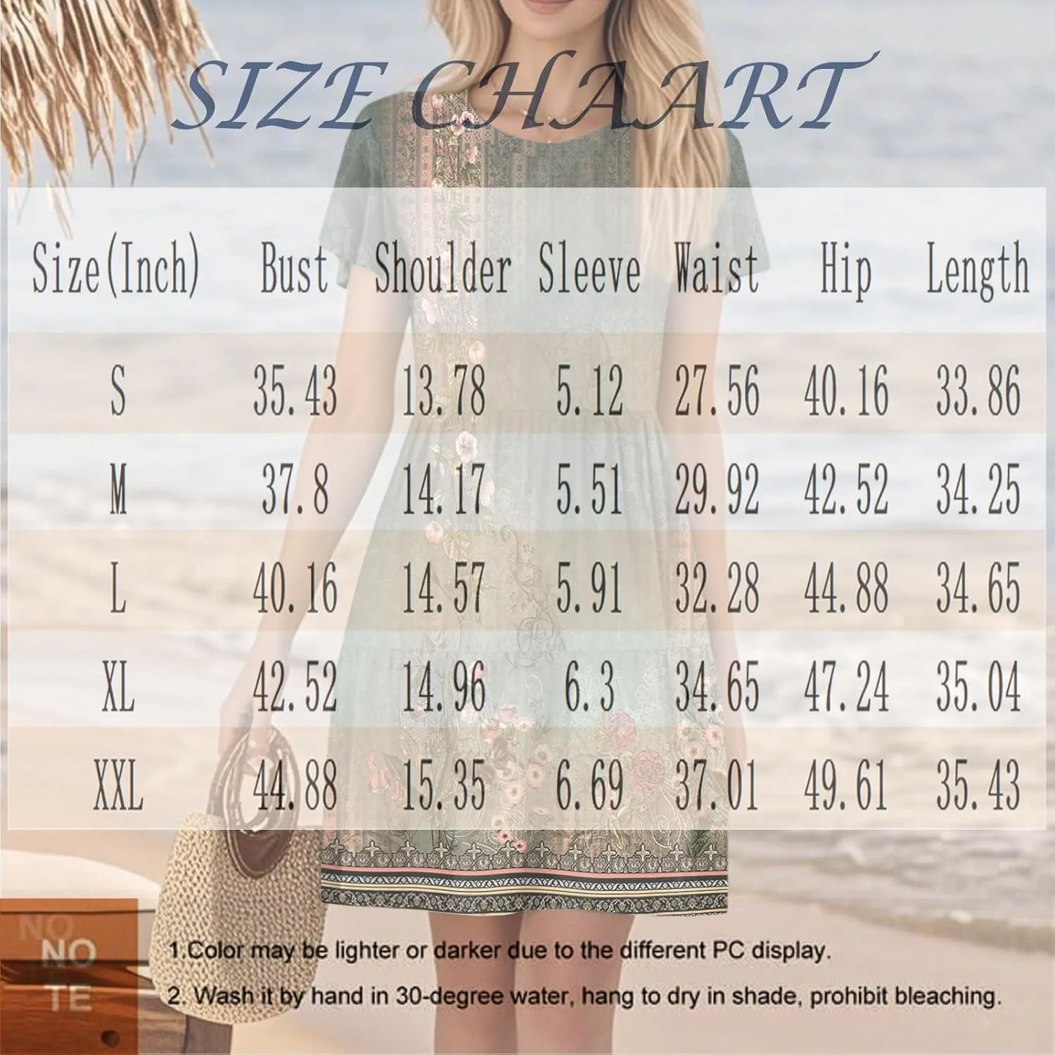 ADHOWBEW Dresses for Women 2025 Vacation Elegant O Neck Casual Trendy Floral Empire Waist Short Sleeve Dresses