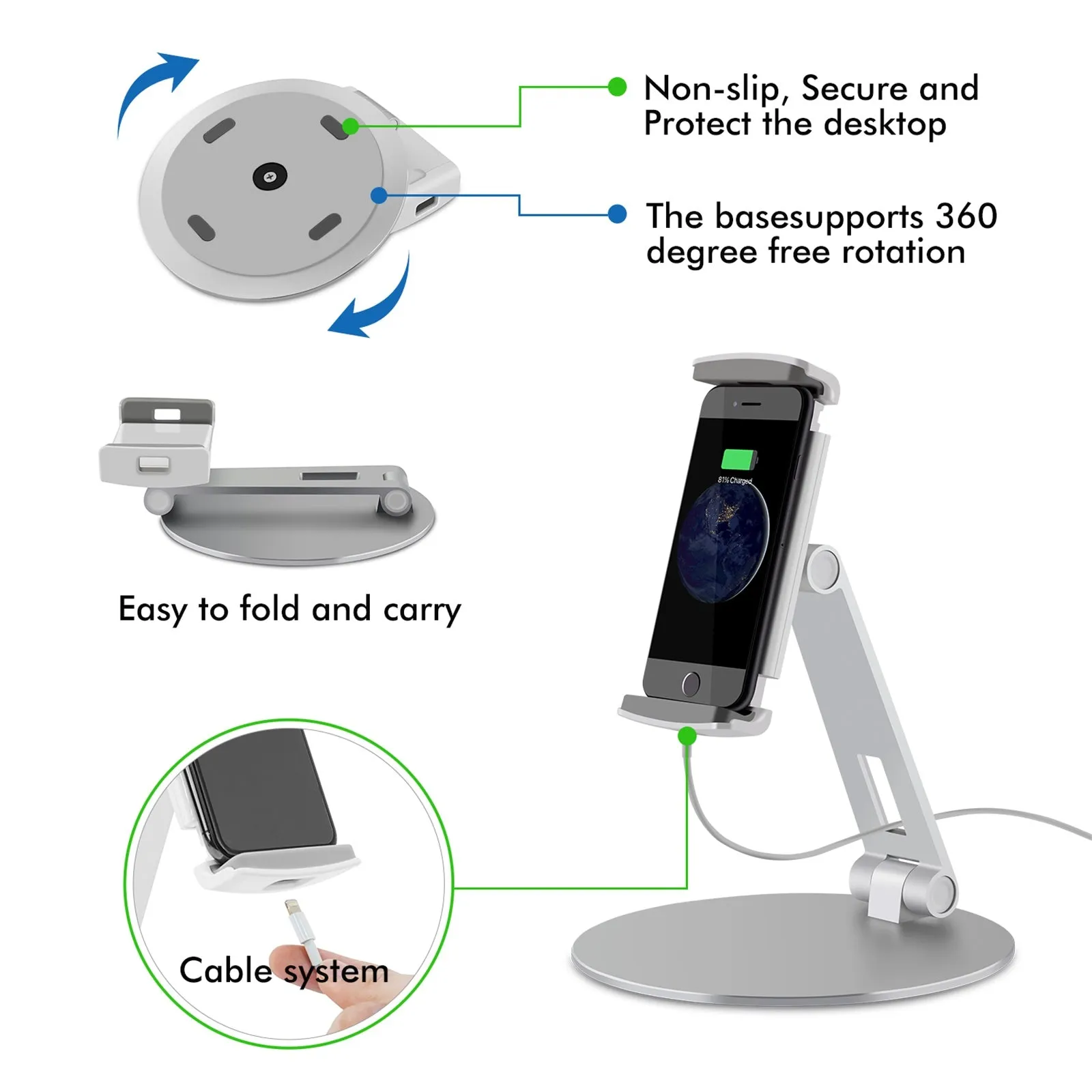 Adjustable Desk Stand for 3.5-10" Phone & Tablet(AP-7C)