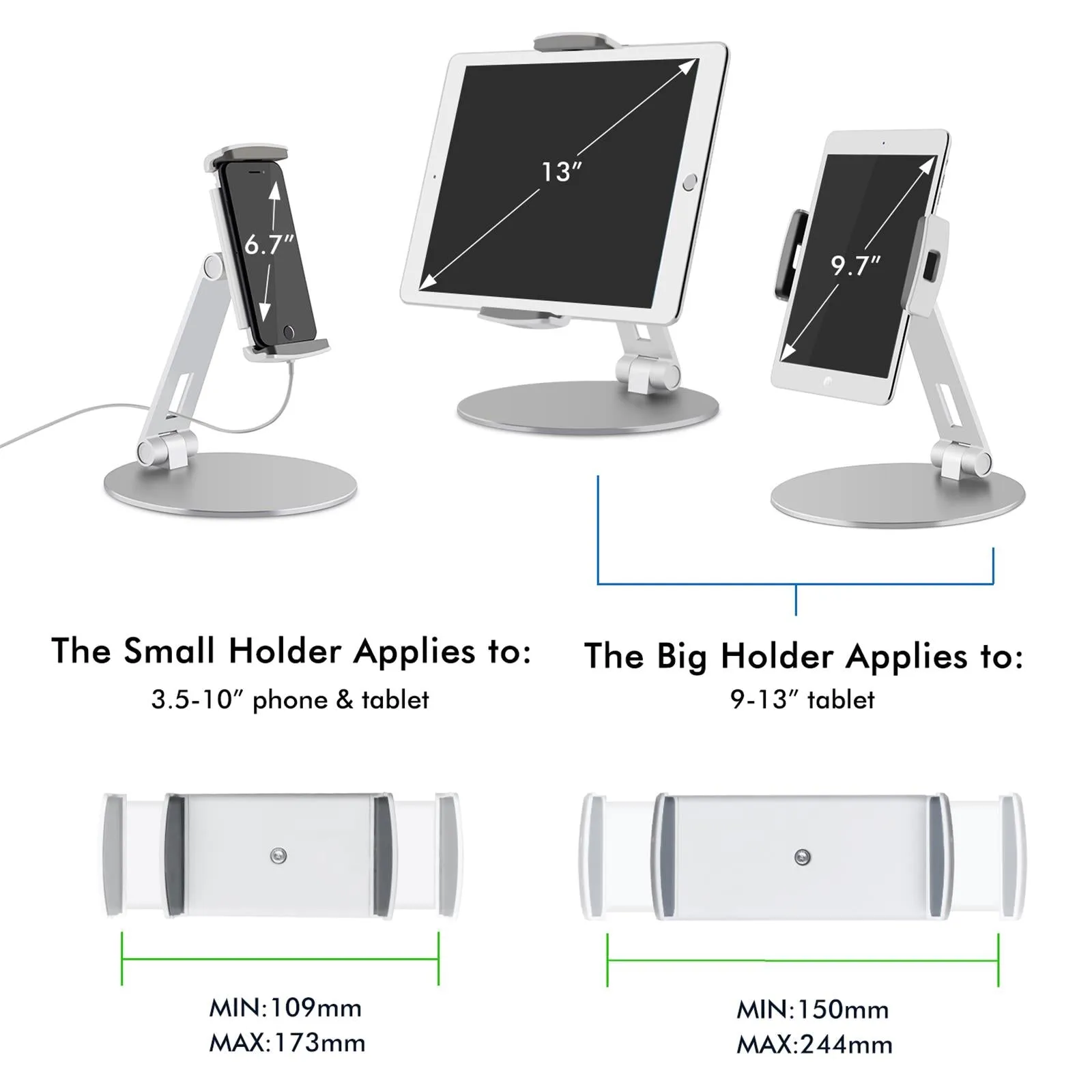 Adjustable Desk Stand for 3.5-10" Phone & Tablet(AP-7C)