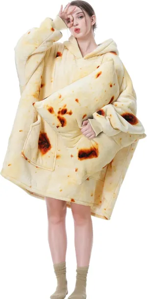 Aemicion Oversized Wearable Blanket,Cozy Hoodie Blanket,Warm Sherpa Sweatshirte Blanket Gifts for Women Men Adult-Burritos