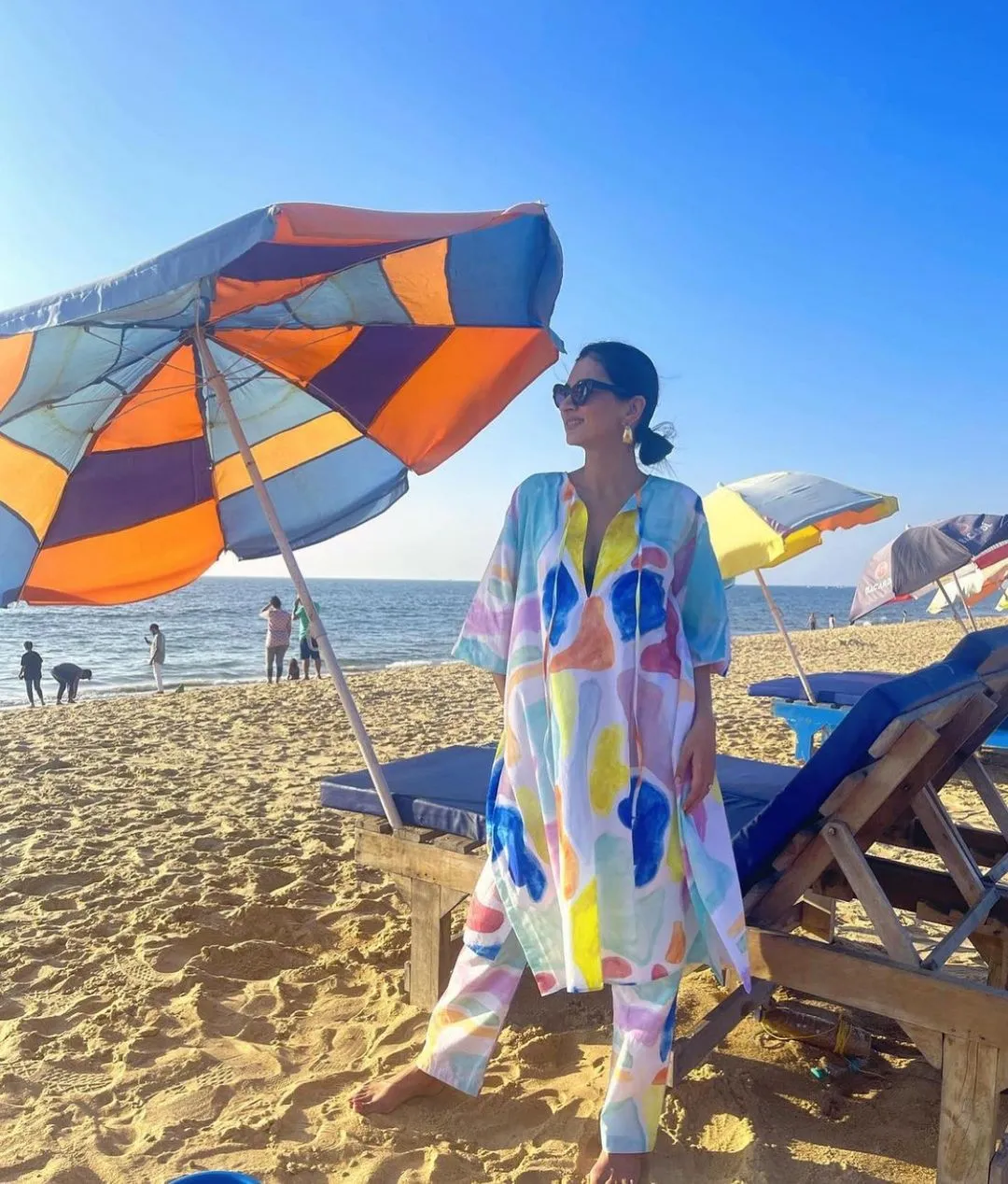 Alba Kaftan In Multi Camo