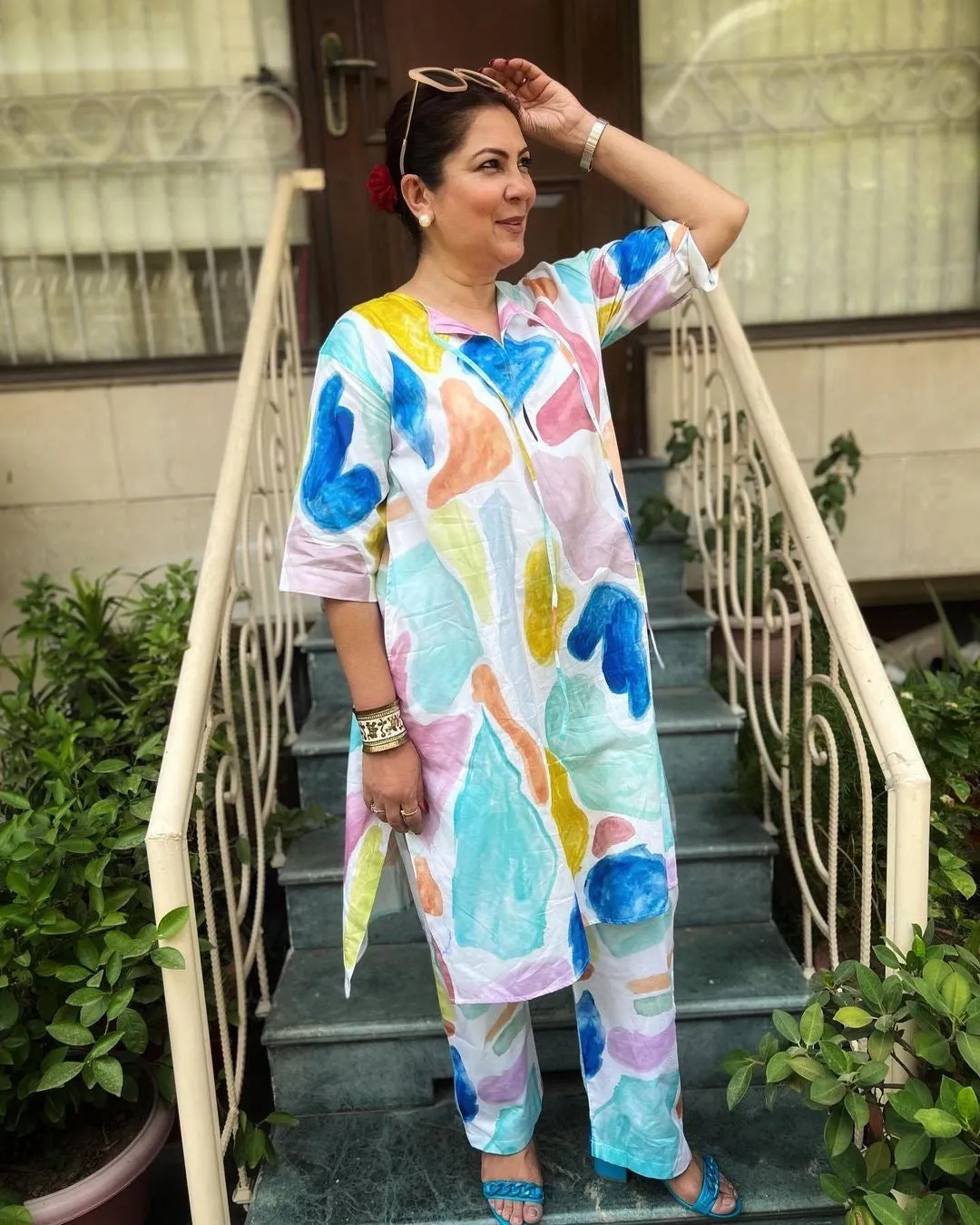 Alba Kaftan In Multi Camo