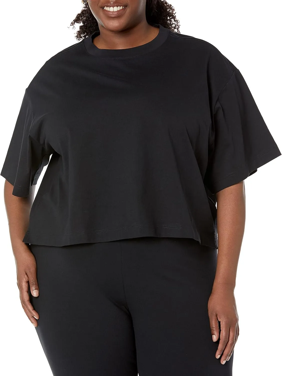Amazon Essentials Women's Organic Cotton Drop Shoulder Relaxed Boxy Short-Sleeve T-Shirt (Available in Plus Size)