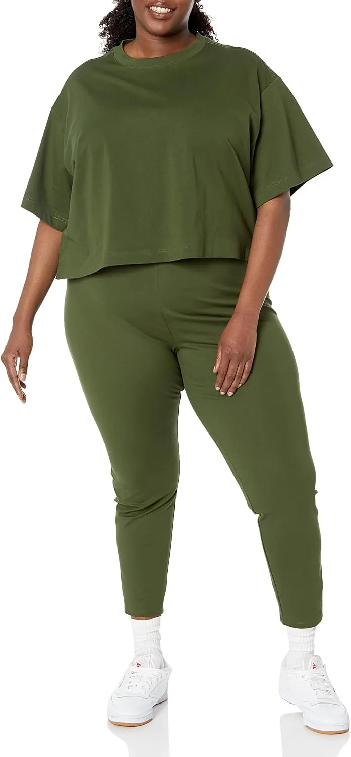 Amazon Essentials Women's Organic Cotton Drop Shoulder Relaxed Boxy Short-Sleeve T-Shirt (Available in Plus Size)