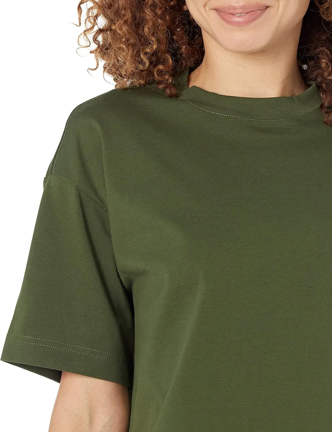 Amazon Essentials Women's Organic Cotton Drop Shoulder Relaxed Boxy Short-Sleeve T-Shirt (Available in Plus Size)