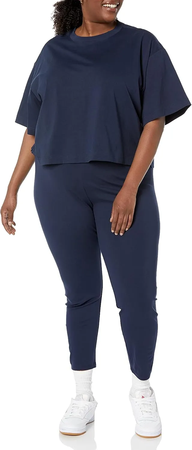 Amazon Essentials Women's Organic Cotton Drop Shoulder Relaxed Boxy Short-Sleeve T-Shirt (Available in Plus Size)