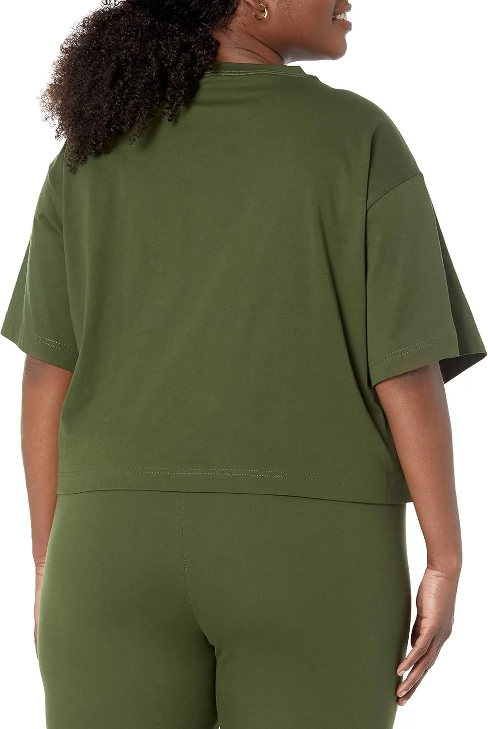 Amazon Essentials Women's Organic Cotton Drop Shoulder Relaxed Boxy Short-Sleeve T-Shirt (Available in Plus Size)
