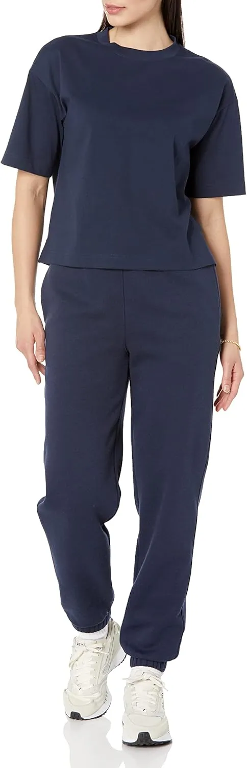 Amazon Essentials Women's Organic Cotton Drop Shoulder Relaxed Boxy Short-Sleeve T-Shirt (Available in Plus Size)