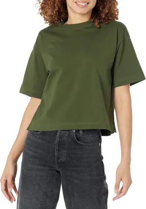 Amazon Essentials Women's Organic Cotton Drop Shoulder Relaxed Boxy Short-Sleeve T-Shirt (Available in Plus Size)