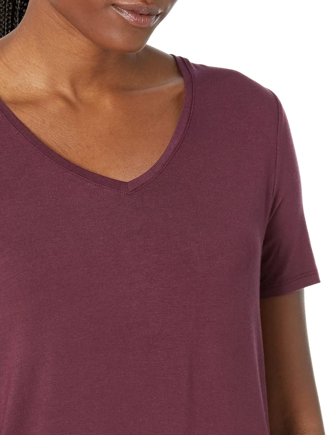 Amazon Essentials Women's Relaxed-Fit Short-Sleeve V-Neck Tunic (Available in Plus Size), Multipacks