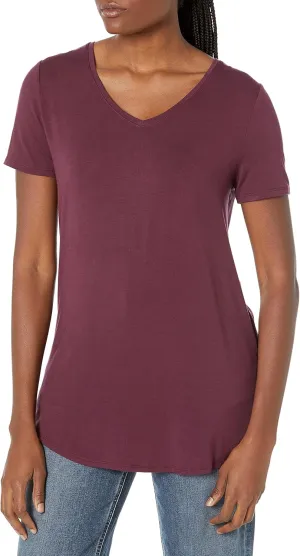 Amazon Essentials Women's Relaxed-Fit Short-Sleeve V-Neck Tunic (Available in Plus Size), Multipacks