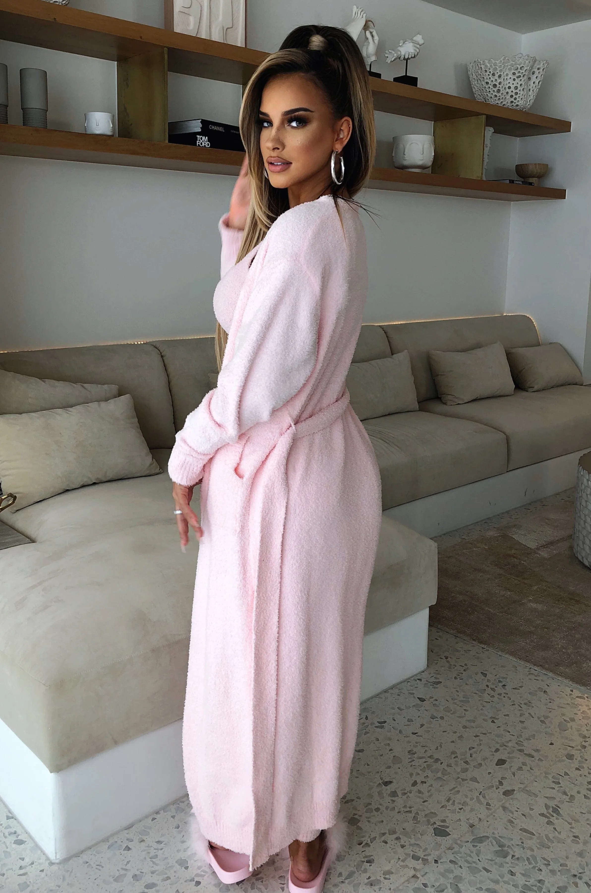Amber Cozy Cardigan Trendy - Baby Pink