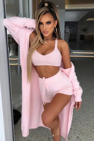 Amber Cozy Cardigan Trendy - Baby Pink