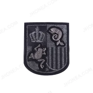Antique Looking Fish Frog Hardware Black PU Patch