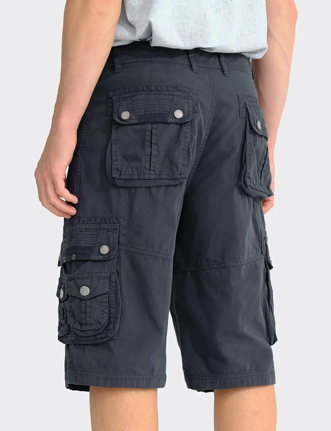 BEST SOUTH Men's Capri Long Twill Cargo Shorts Below Knee 13 Inches Cotton Relaxed Fit Casual Multi-Pocket