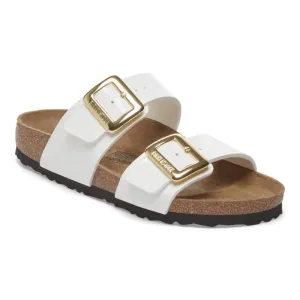 Birkenstock Womens White Sydney Cushion Birko Flor Patent Sandal - 1029438