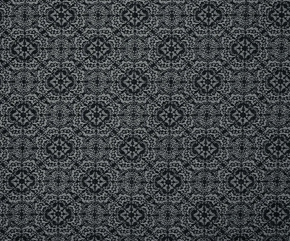 Black-Gray Rayon Blend Stretch Spandex Floral Bengaline Jacquard Fabric