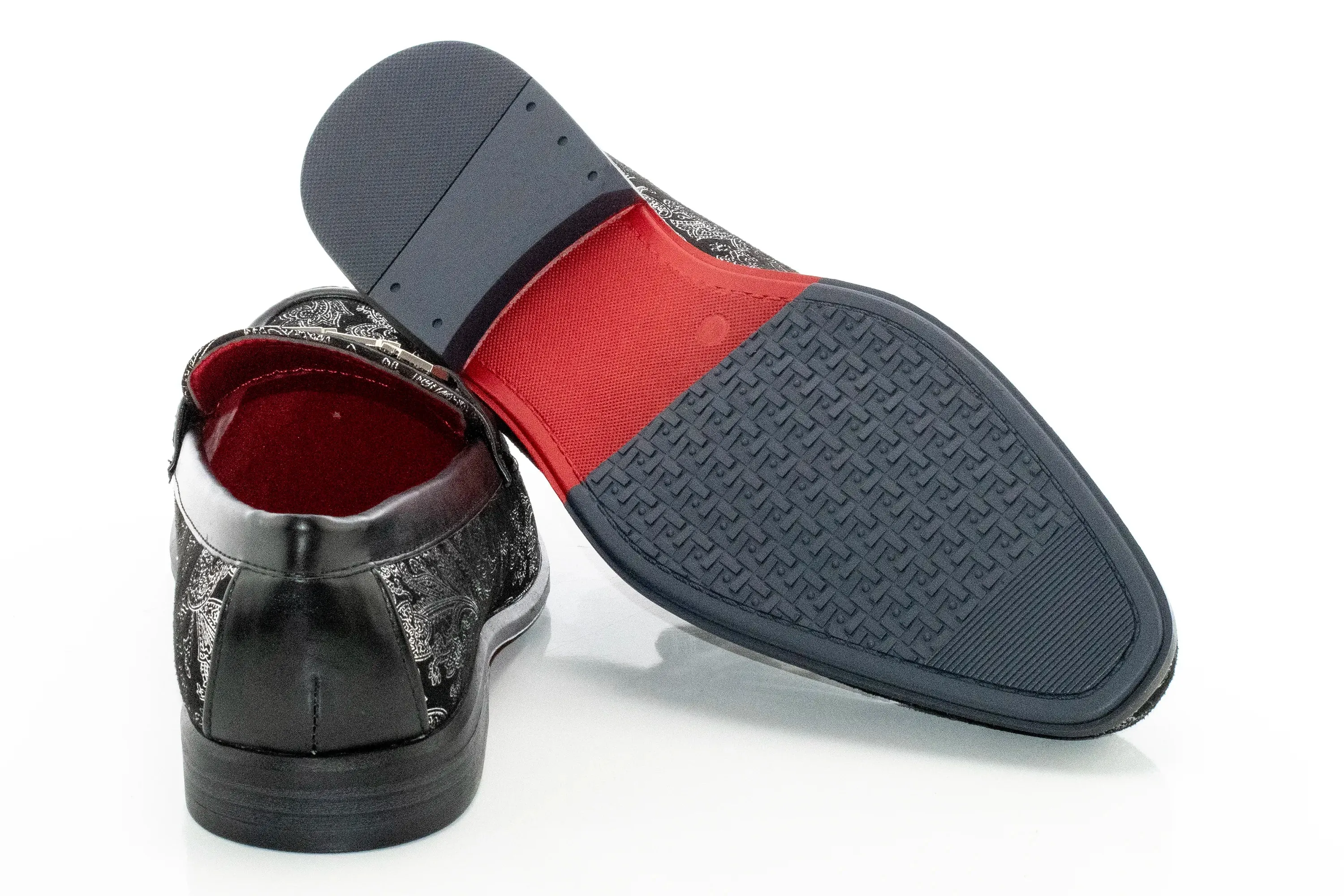 Black with Silver Paisley Bit Loafer
