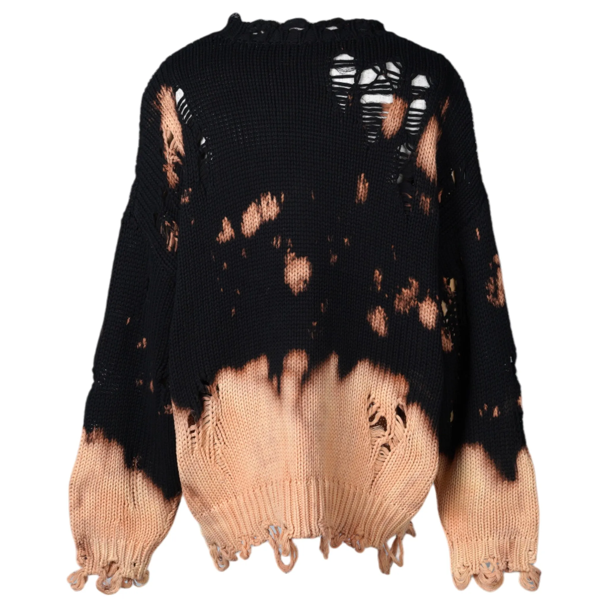 BLEACHED OVERSIZED SWEATER / Y181B:BLEACHED PLAID