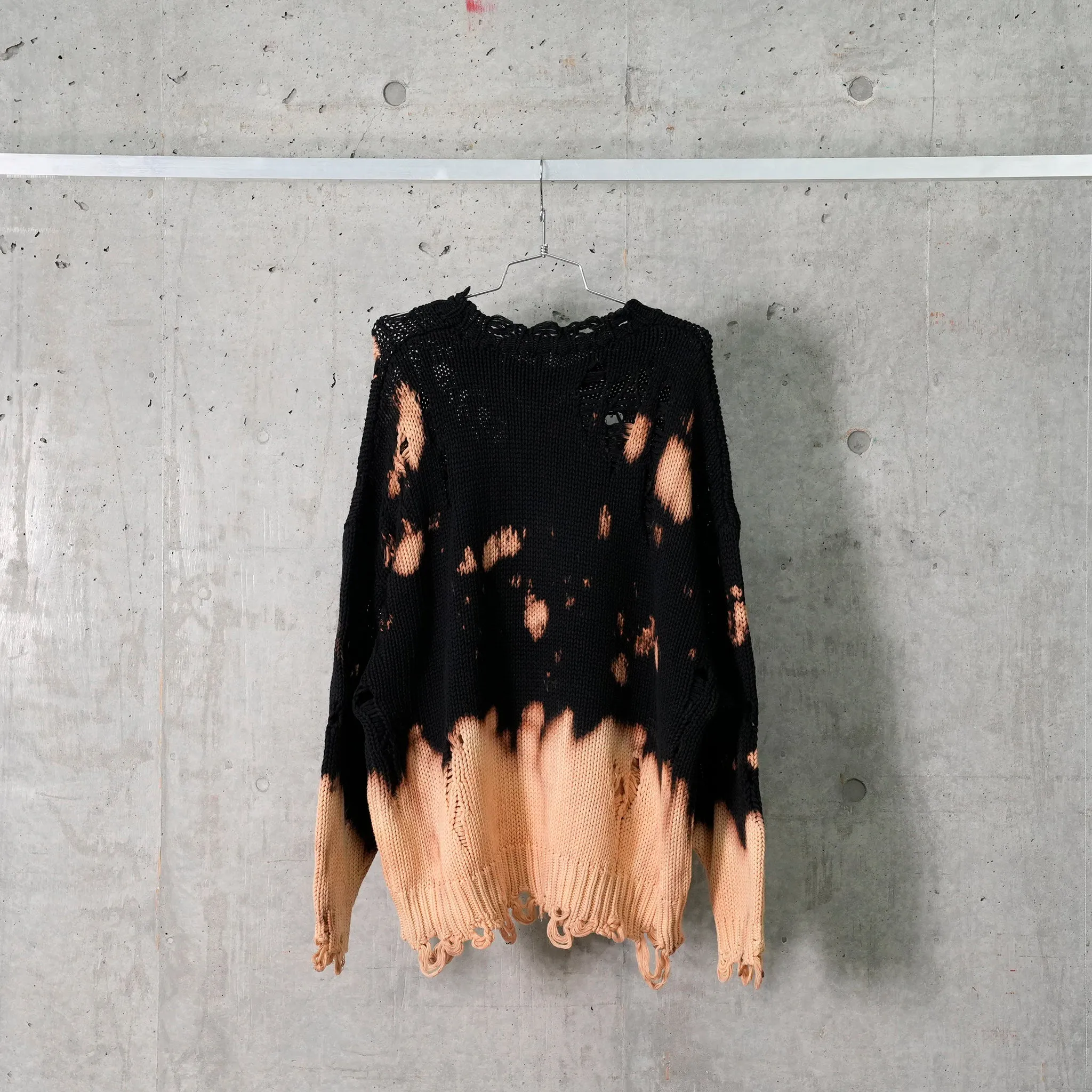 BLEACHED OVERSIZED SWEATER / Y181B:BLEACHED PLAID