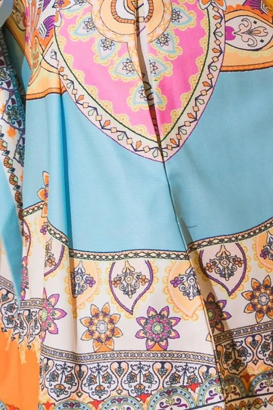 boho printed high waist shorts