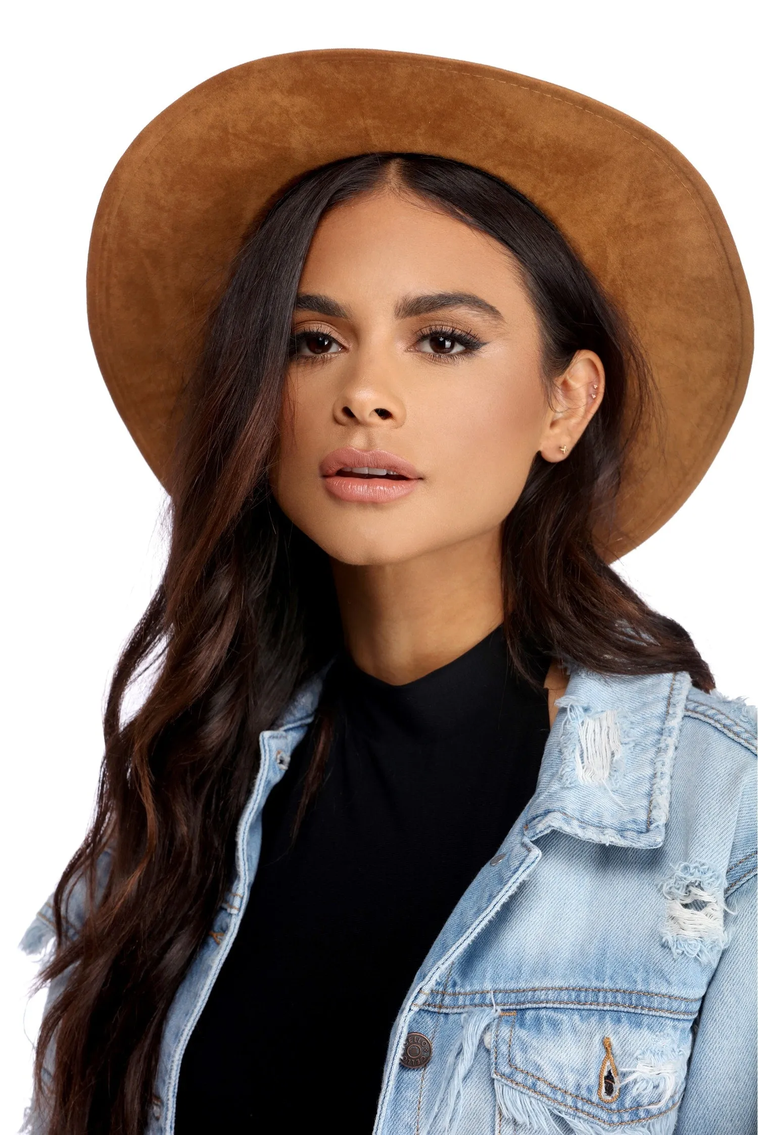Braided Faux Suede Panama Hat