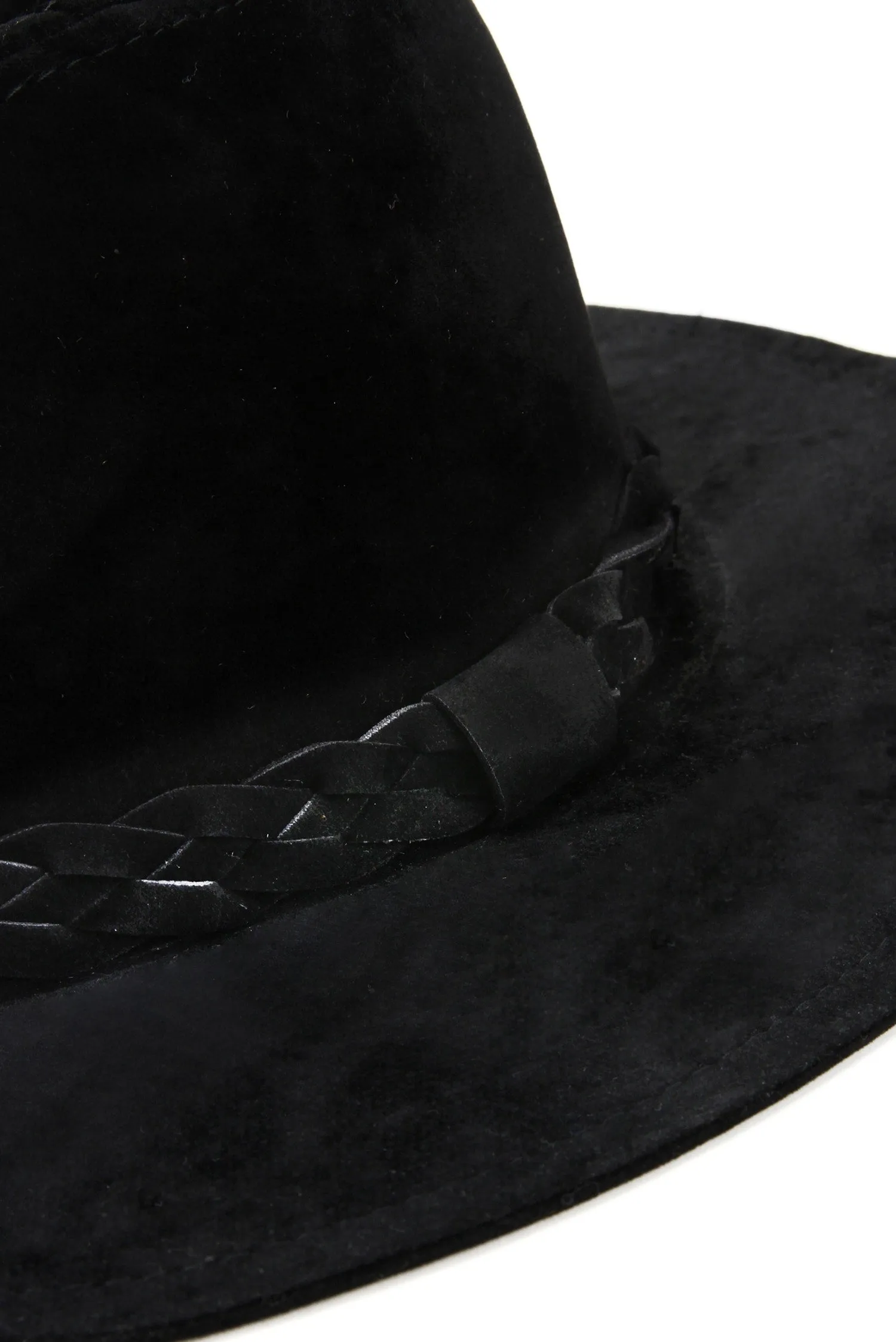 Braided Faux Suede Panama Hat