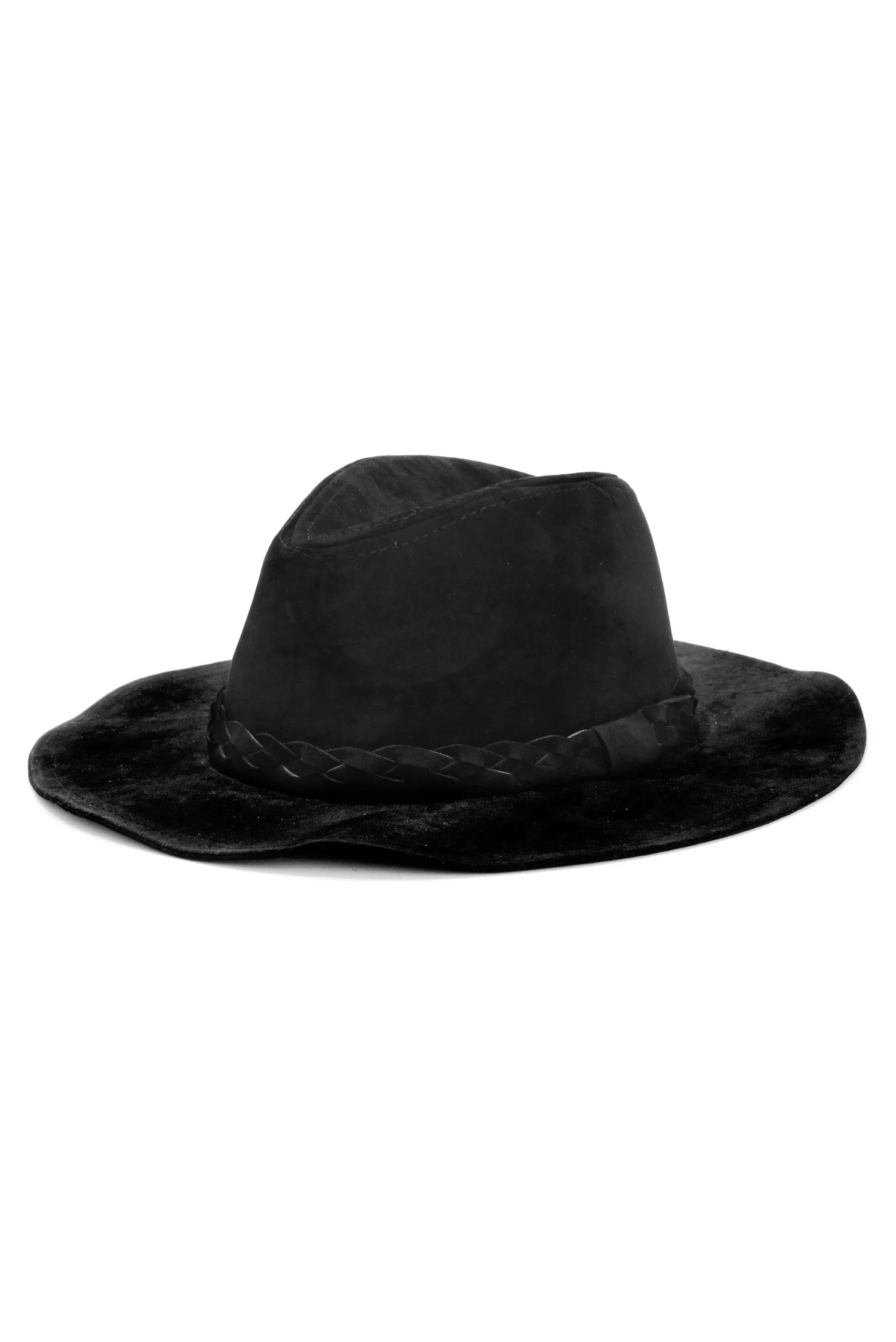 Braided Faux Suede Panama Hat