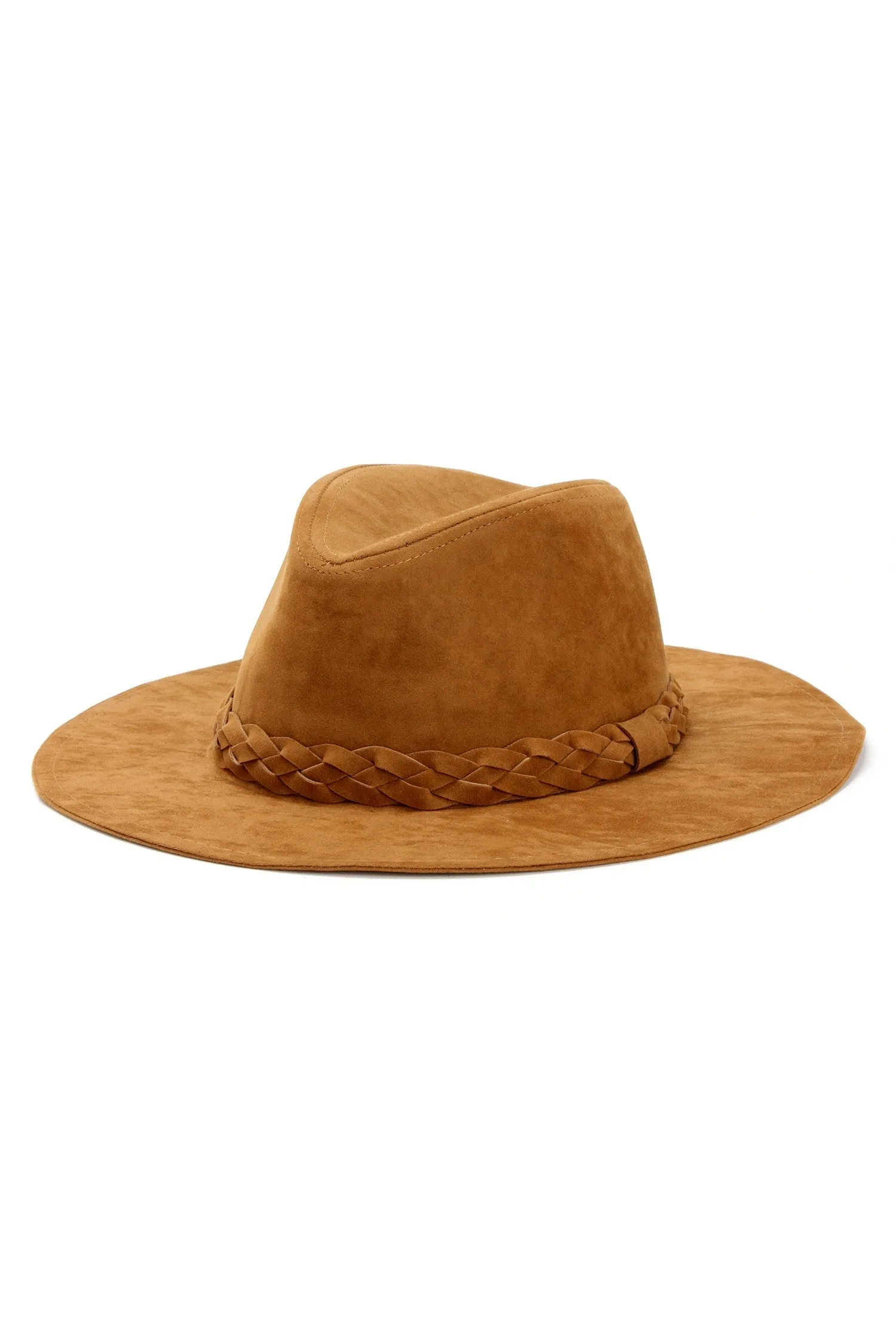Braided Faux Suede Panama Hat