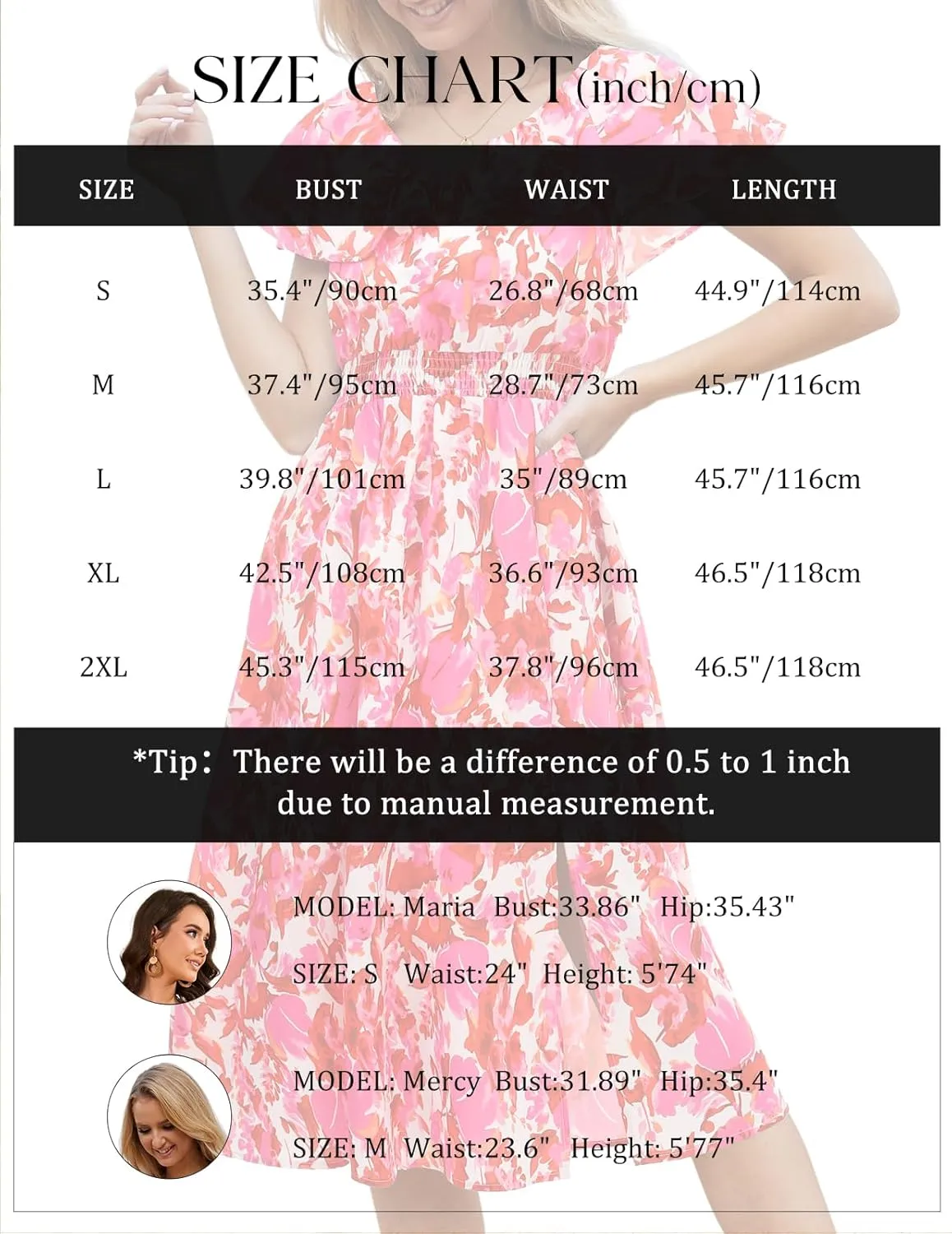 Bridesmay Womens Summer Floral Midi Dresses Ruffle Sleeve Beach Wedding Guest Dress V Neck Swing Flowy Dresses