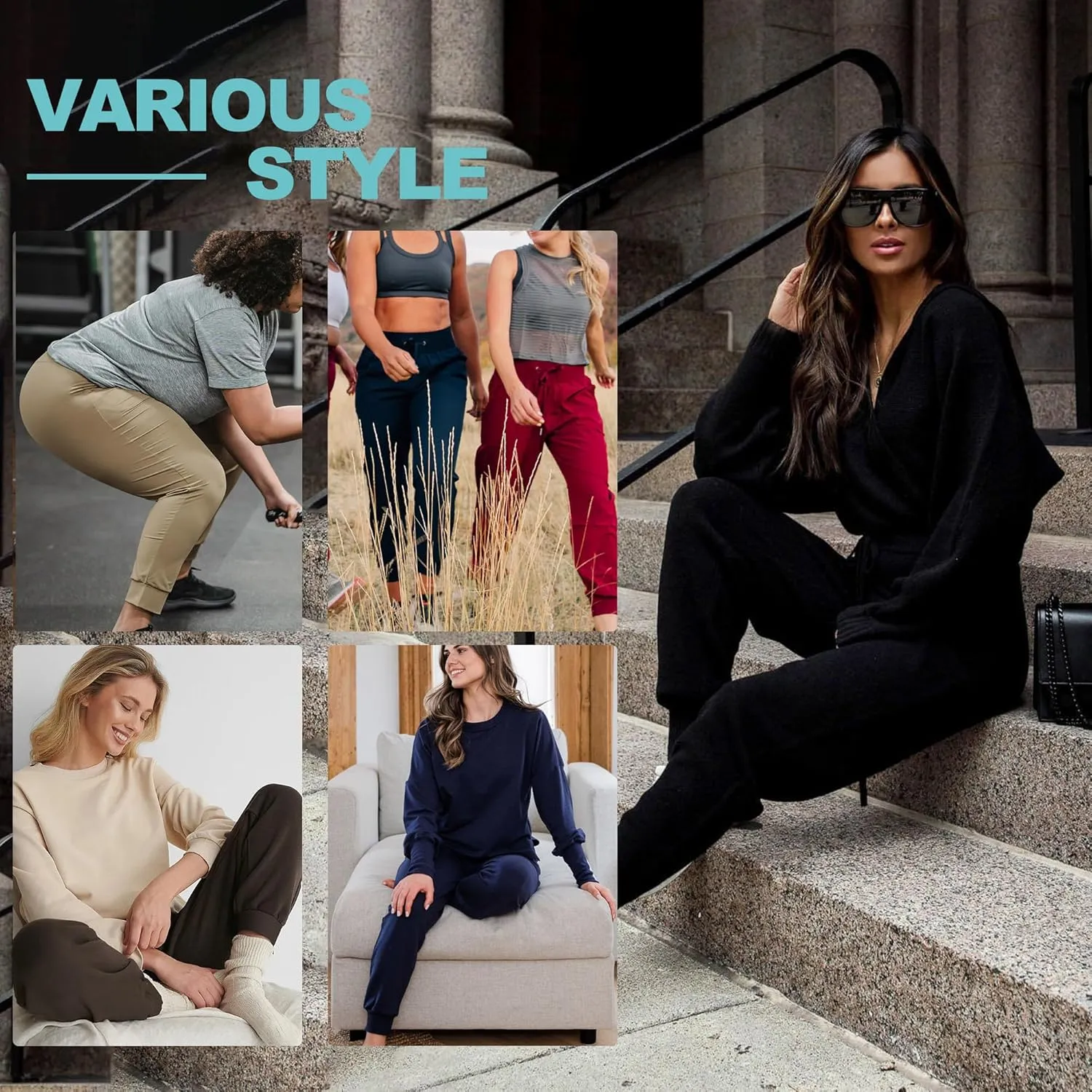 CAMPSNAIL Joggers for Women with Pockets - Womens Sweatpants Yoga Lounge Relaxed-fit Pants for Workout Running