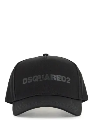CAPPELLO DA BASEBALL NERO CON LOGO GRIGIO E VISIERA CURVATA
