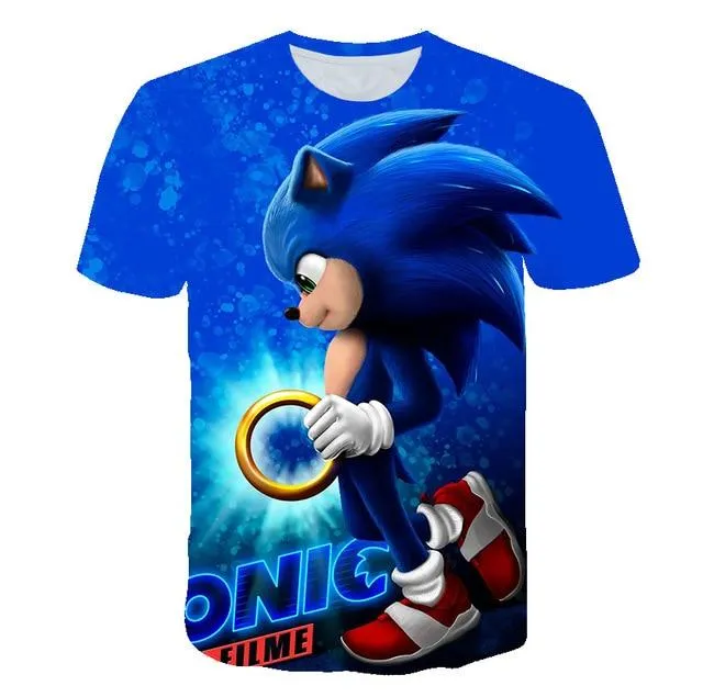 Cartoon Sonic hedgehog t shirt